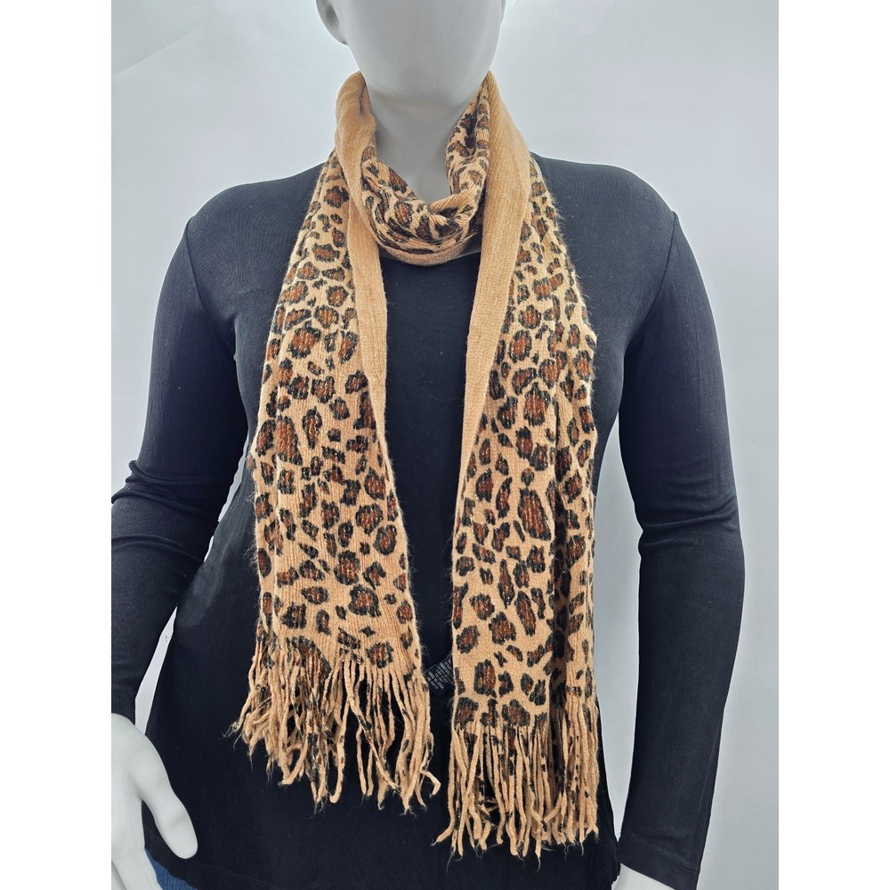 Animal Metallic Fringe Y2K Scarves Resort Whimsy Glam Goth Cottage Cozy Scarf OS
